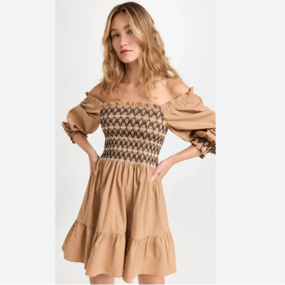 Shoshanna Celina Smocked Dress Size 2 EUC
